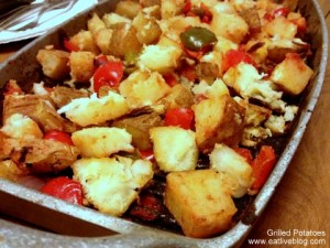Grilled potato and pepper side dish